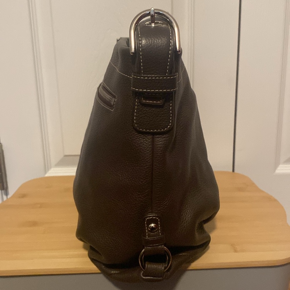 COACH🤎Chocolate Brown🤎Pebble Leather Duffle Shoulder/Crossbody Bag/Like New - Picture 5 of 11